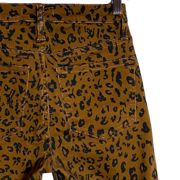 Madewell Stovepipe Leopard Print Jeans High Rise Straight Leg 24 Brown Black - Picture 11 of 16